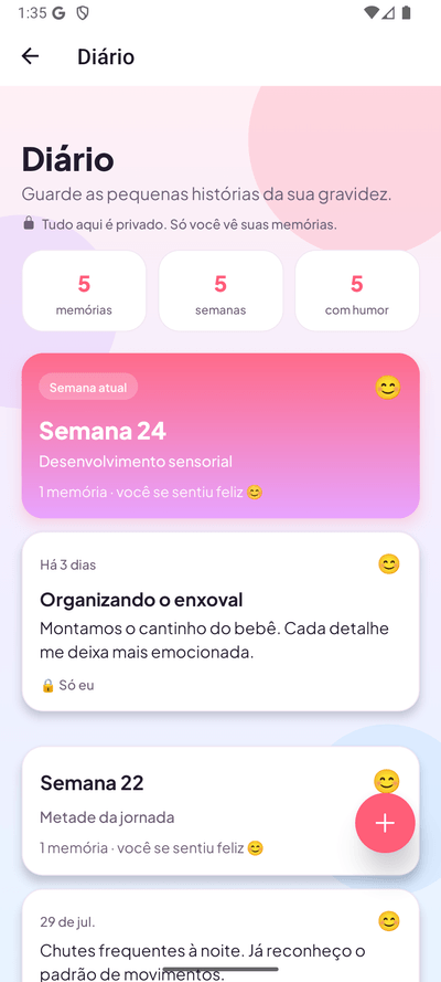 Tela Diário do Gravidez sem Neura — memórias e humor privados